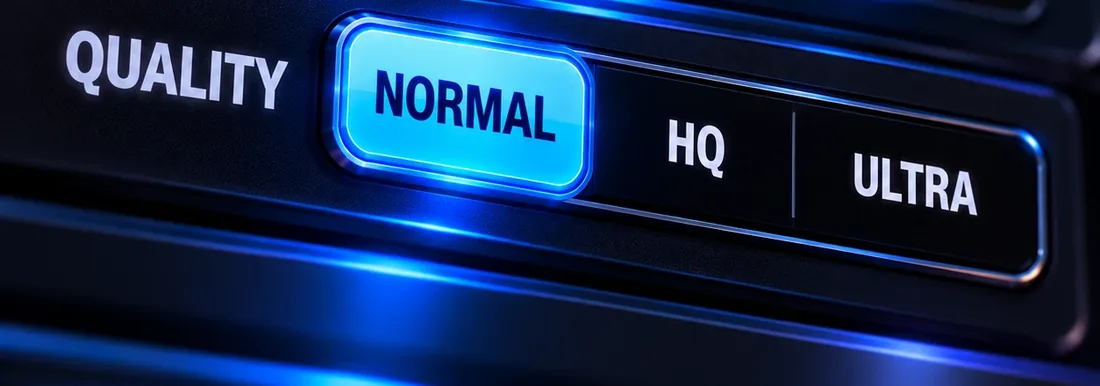 HardStop's Quality switch: Normal, HQ and Ultra.